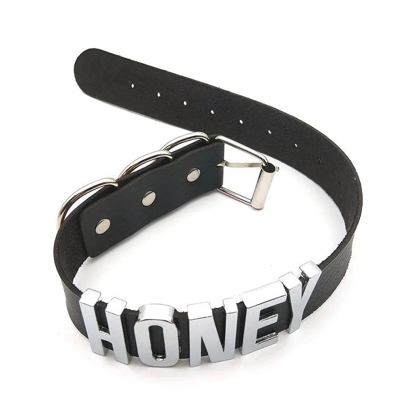 30MM Soft Faux Leather Collars Goth Sexy Customized Letters MEOW Choker Necklace Punk Personalized Role Age Cosplay Jewelry