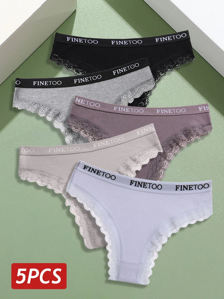 Seamless Women Panties Cotton Lace Underwear Sexy Low Rise Elastic Waist Brazilian Panties T-Back Soft Intimates Lingerie M-2XL