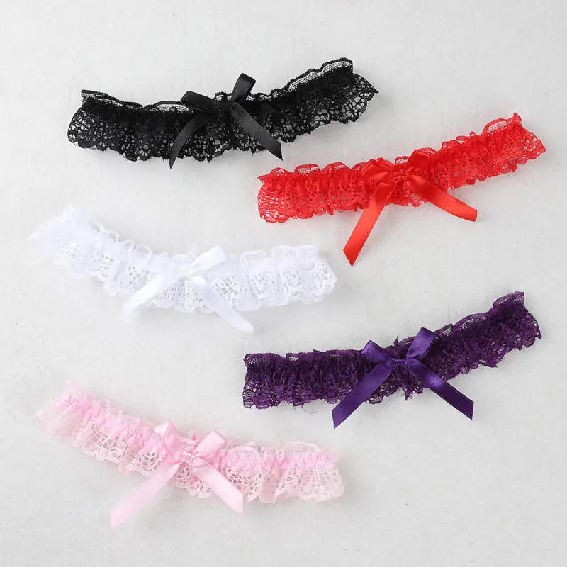 Women Sexy Lingerie Lace Floral Garter Belt Bowknot Leg Loop Wedding Garters Bridal Cosplay Fashion Stocking Ring For Ladies