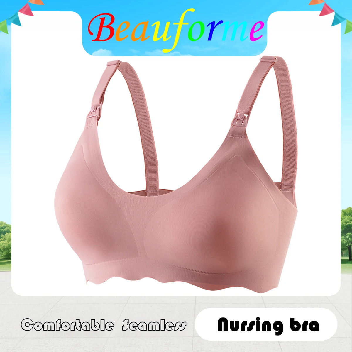 New Women Traceless Women's Comfortable and Breathable Ultra Thin Breastfeeding Bra Detachable Breastfeeding Bra