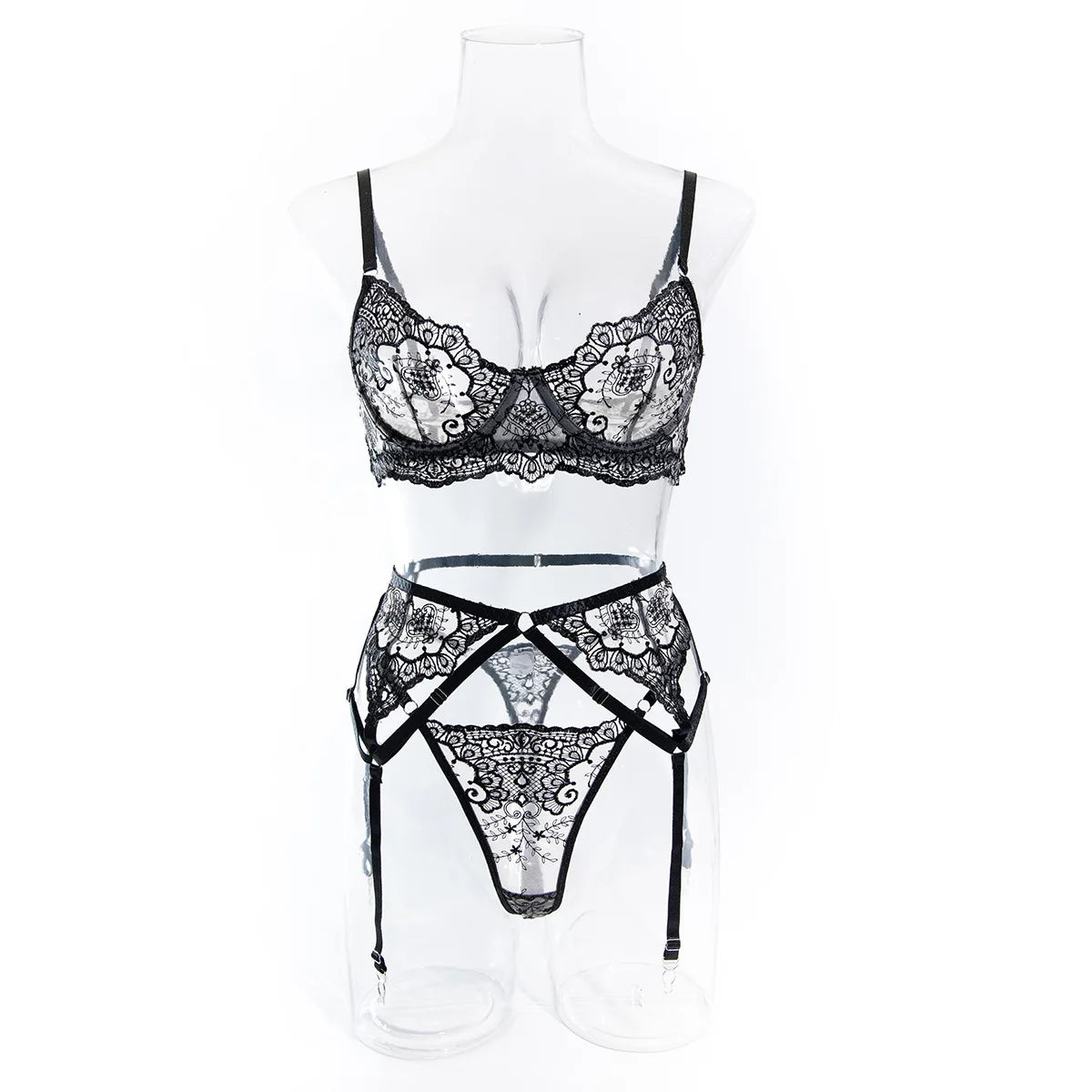 Krasapt New Embroidery 3 Items Sexy Lingerie Set Intimates Porn Female Underwear Uncensored Red Erotic Lingerie Sex Shop