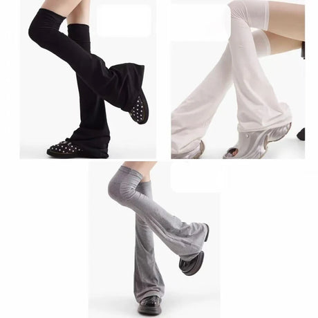 Leg Stockings Black White Gothic Lolita Over Knee High Sock Lolita Over Knee Leg Warmer Over The Knee Horn Shaped Cuffs