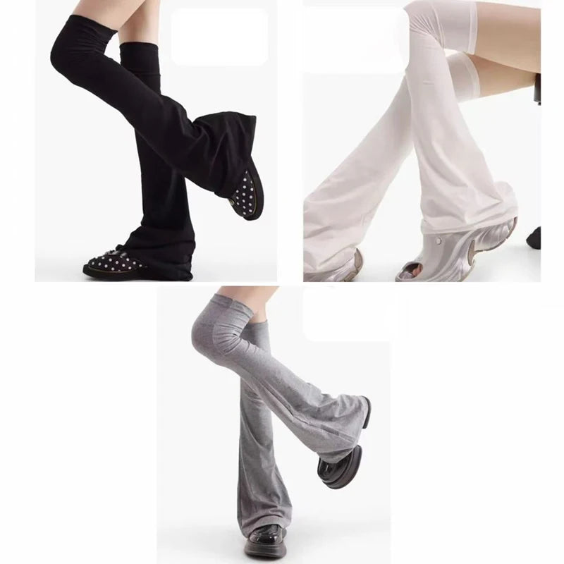 Leg Stockings Black White Gothic Lolita Over Knee High Sock Lolita Over Knee Leg Warmer Over The Knee Horn Shaped Cuffs