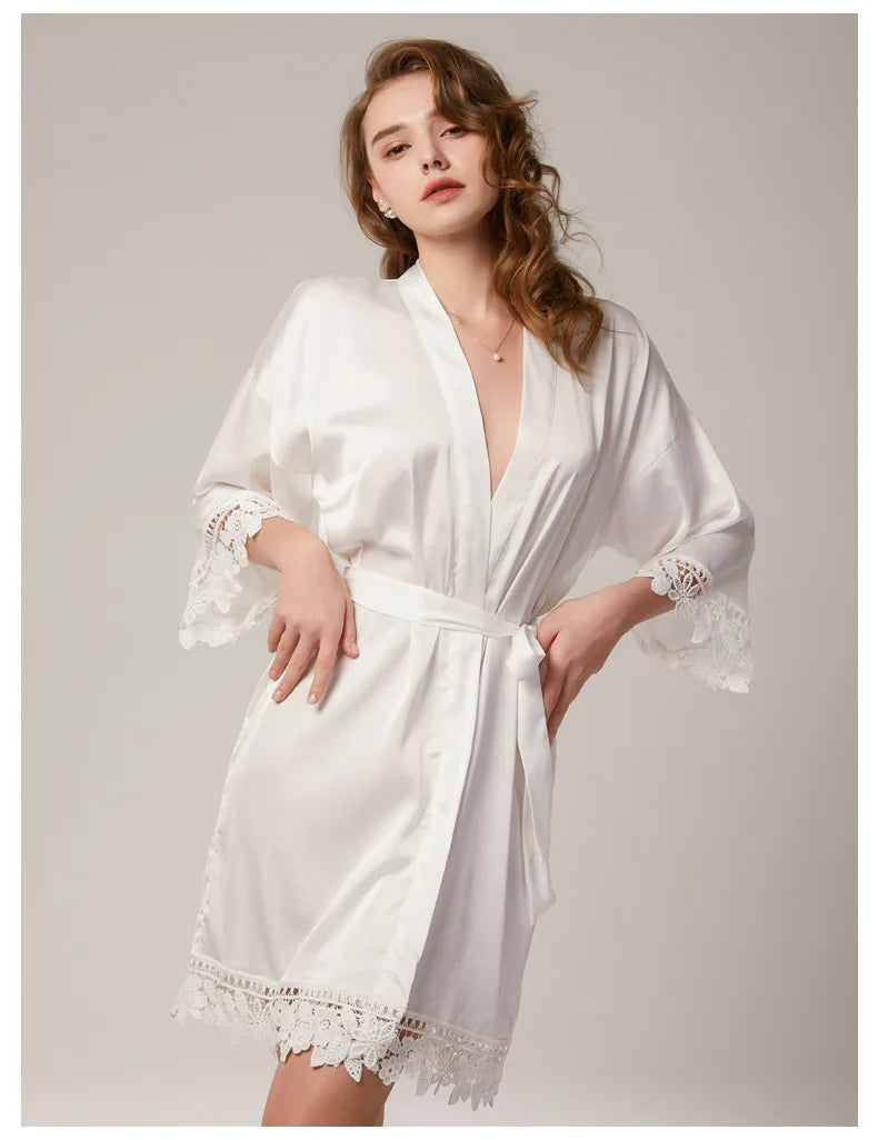 Personalised Sega Floral Wreath Robes Custom Bridal Robe Satin Wedding Bridesmaid Kimono Dressing Gown Bride to be Robe