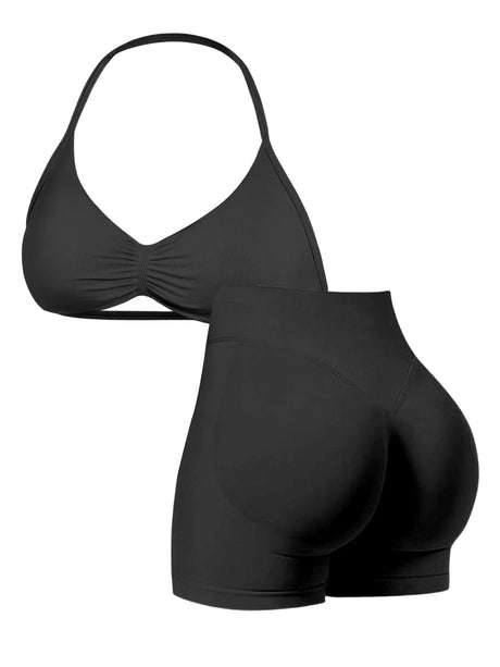 Women's High-Support Lace-Up Sports Bra - Thin-Strap Camisole, Seamless, Tight-Fit for Push-Up Training & Yoga, Gym Top