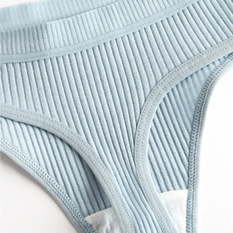 4-Piece Set Of Low Waist Sexy Women's Cotton Thong Casual Sports Thread Underwear Women's Personalized Triangle Pants