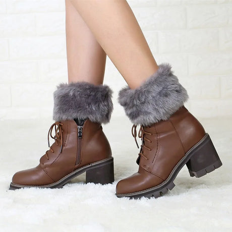 Women's Winter New Average Size Short Flip Flop Fur Warm Socks Boot Covers Knitted Wool Leg Warmers Breathable Anti-friction