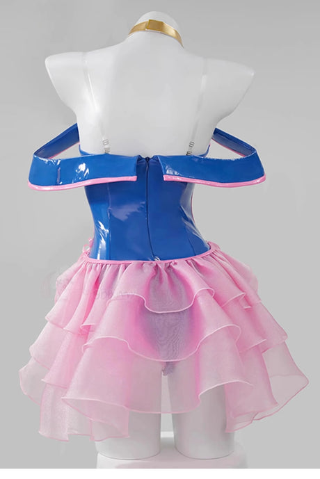 Anime Dark Magician Girl Mana Cosplay Costume Women Sexy Leather Bodysuit Hat Suit Bunny Girl Uniform Halloween Carnival Clothes