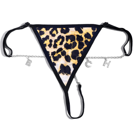 Customize Name Crystal Letters Waist Body Chain for Women Sexy Leopard Underwear Bikini Thong Body Jewelry Valentine's Day Gift
