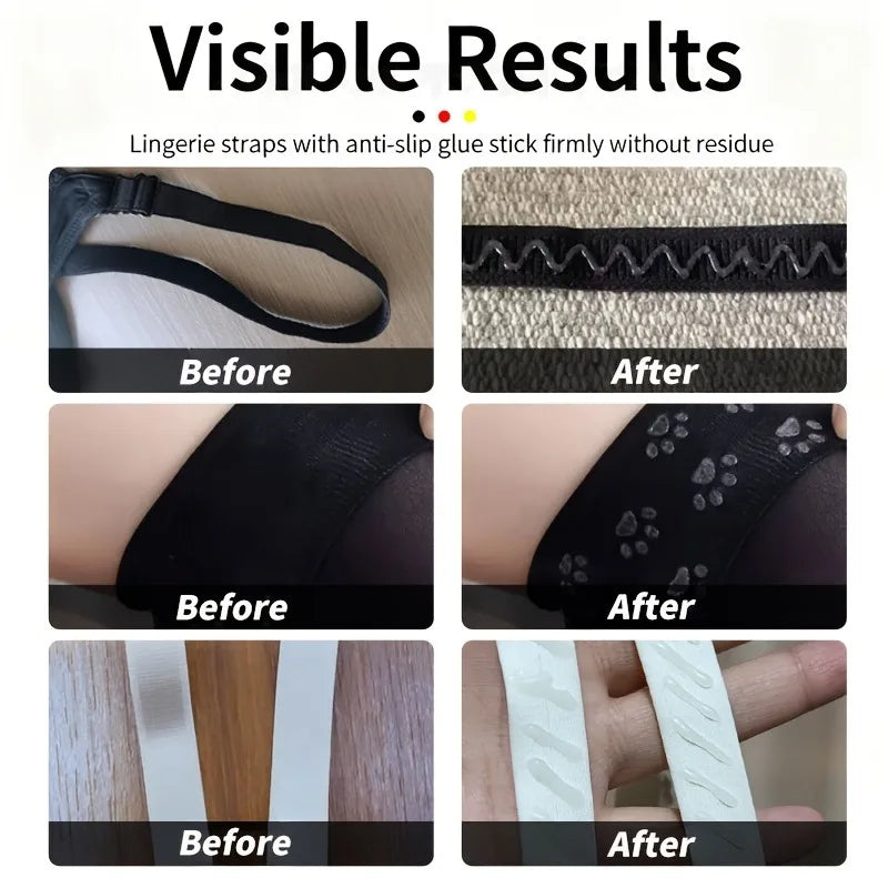 Bra Strap Anti-Slip Adhesive | Invisible Seamless | Prevents Slipping for Socks/Tube Tops/Shoulder Bag Straps