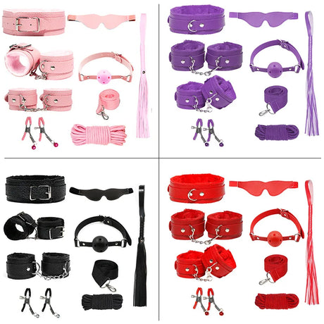 Women BDSM Sexual Couples Kit Adult Sexy Erotic Accessories Handcuffs for Men Gay Session Anal Plug Sex