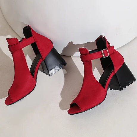 Summer Women's Fashion Peep Toe Thick Heel Sandals High-heeled Shoes for Woman Denim Leopard Print Sandalias de Mujer WSH5343