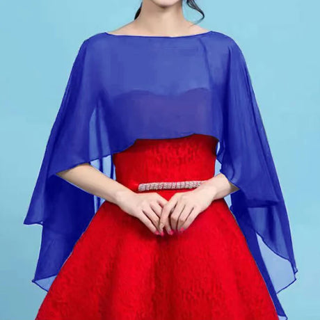 Women's Chiffon Cape Bolero Femme Mariage Chalas Mujer Evening Wedding Bridal Jacket Wraps Accessories Peleryna Cloak Boda Shawl