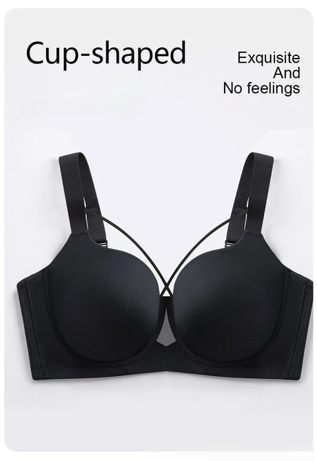 Large Size Seamless Lingerie for Women Thin and Sexy Bra Comfortable Top Up Push-up Anti Sagging Sports Breast Collection Bras