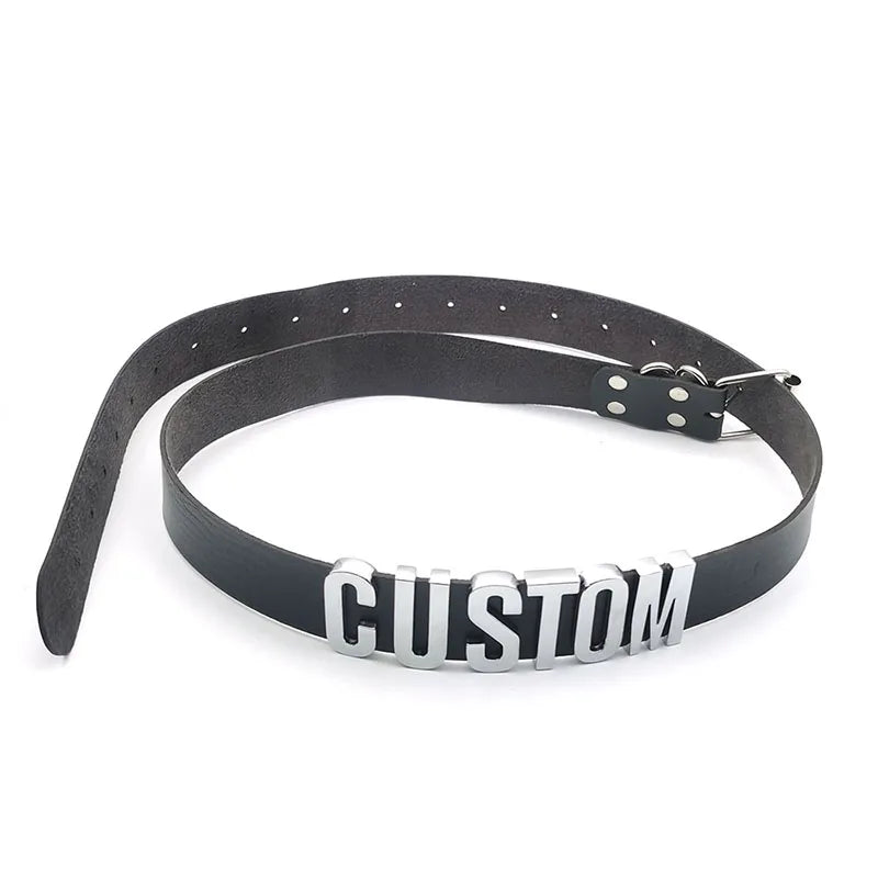Sexy Punk Leather Customized Letters Belt Belly Chains Personalized Name Buckle Waistband Body Jewelry Cosplay Party Gift