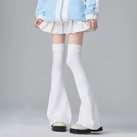 Leg Stockings Black White Gothic Lolita Over Knee High Sock Lolita Over Knee Leg Warmer Over The Knee Horn Shaped Cuffs