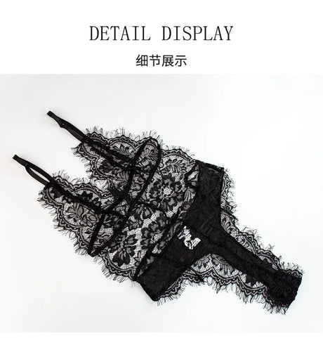 European and American Style Sexy Underwear Jumpsuit Hollow Backless Thin Bra Lace Sexy Siamese Underwear One-Piece