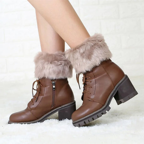 Women's Winter New Average Size Short Flip Flop Fur Warm Socks Boot Covers Knitted Wool Leg Warmers Breathable Anti-friction