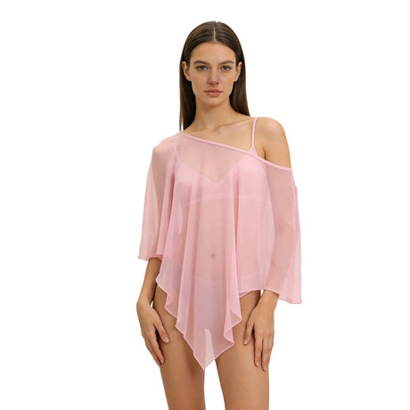 Sheer Poncho Top for Women Asymmetrical Mesh Shawl Wraps See Through Chiffon Capelet Evening Dress Wedding Cover Up