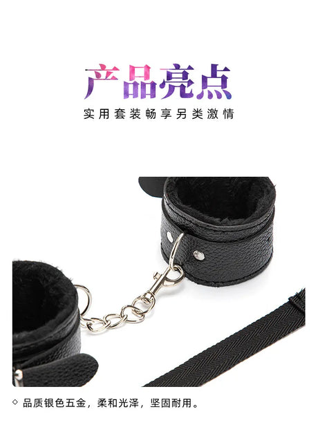 7Pcs Bondage Adult Toy Set, Blindfold & Gag Restraint Kit for Couples