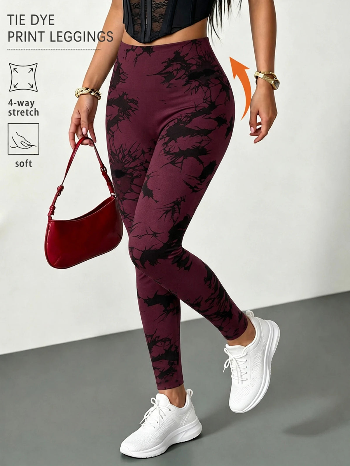 Super Soft High Waisted Tie Dye Leggings for Women Yoga Running Gym No See Through Workout Athletic Tights Gym Fitness