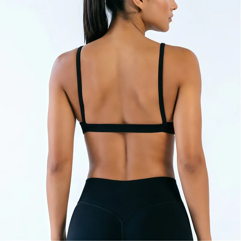 HISTELLO Impact Scoop Neck Bra Seamless Women Sports GYM Underwear Sexy Backless Yoga Clothing Naked Feeling Workout Fitness Bra