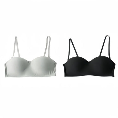 2 PCS Women Solid Invisible Bras Strapless Bralette 1/2 Cup Underwear Female Seamless Party Wedding Bra Sexy Lingerie