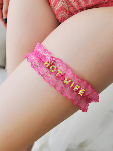 Women Custom Name Bow Leg Ring Sexy Personalized Name Lace Garter Leg Loop Wedding Garters Bridal Cosplay Thigh Ring Lovers Gift