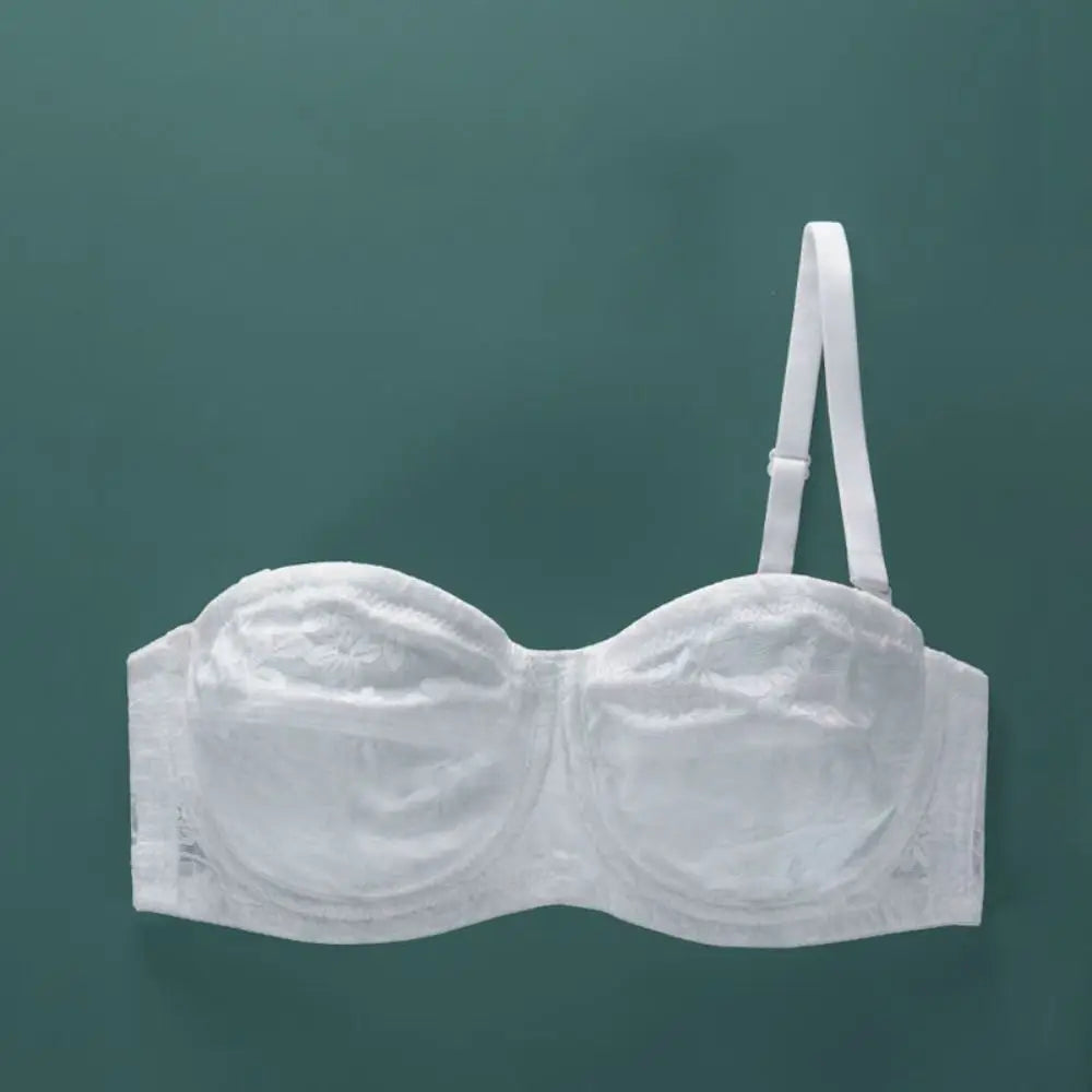 Mesh Thin Lace Transparent Bra Close-fitting Shockproof Seamless Invisible Bra Anti-sagging Lingerie Push Up Underwear Wedding