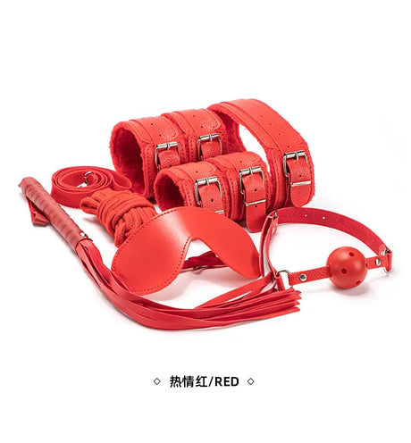 7Pcs Bondage Adult Toy Set, Blindfold & Gag Restraint Kit for Couples