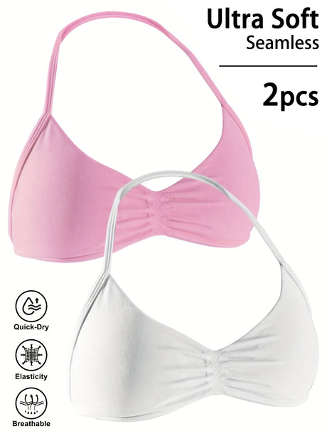 Women's High-Support Lace-Up Sports Bra - Thin-Strap Camisole, Seamless, Tight-Fit for Push-Up Training & Yoga, Gym Top