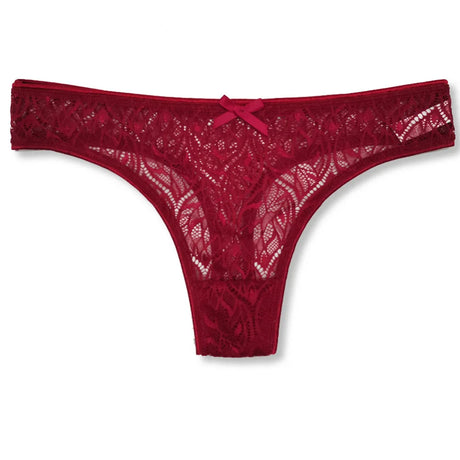 Ladies Sexy Lace Panties Women Thongs Breathable Low Waist Fashion G Strings Hollow Transparent Underwear Lingerie 5 pcs/lot