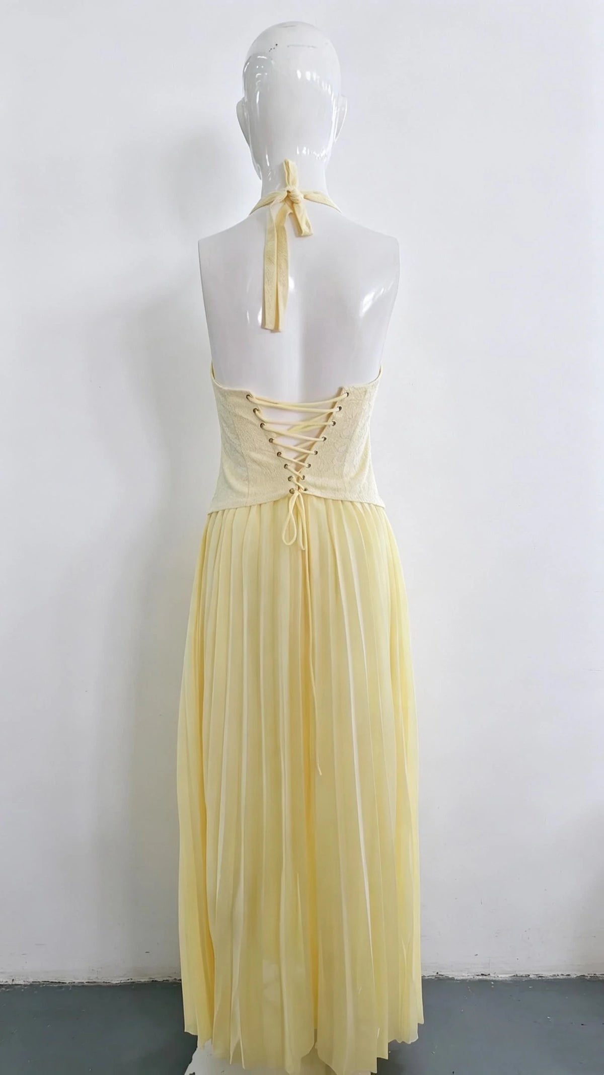 Elegant Women's Halter Long Dress Corset Pleated Dresses Evening Party Formal Wedding Guest Green Graduation Bridesmaid Gown New