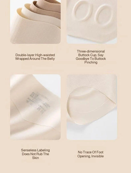 Seamless Shaping High Waist Panties Butt Lifting Tummy Control No Wedgie Yoga Women 10A Antibacterial Breathable Briefs