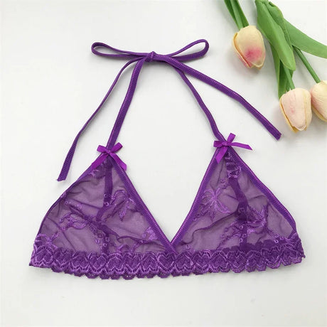 Name Custom Crystal Letter Thong Lace Tie Neck Bikini Bra Panties Sexy Personalized Name Low Waist G-String Underwear Bra Set