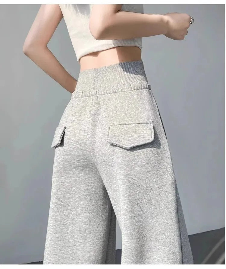 Elegant Women's Pants Palazzo Flared Wide Killer High Waist OL Ladies Career Long Trousers