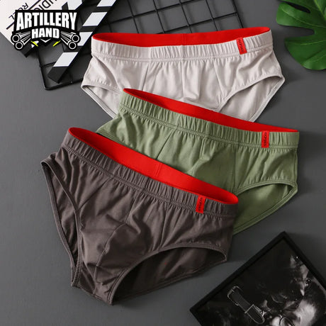 1/3 PCS Solid Cotton Briefs Men's Convex Pouch Panties Youth Fasion Low Rise Breathable Men's Comfortable Underwear Solid Color