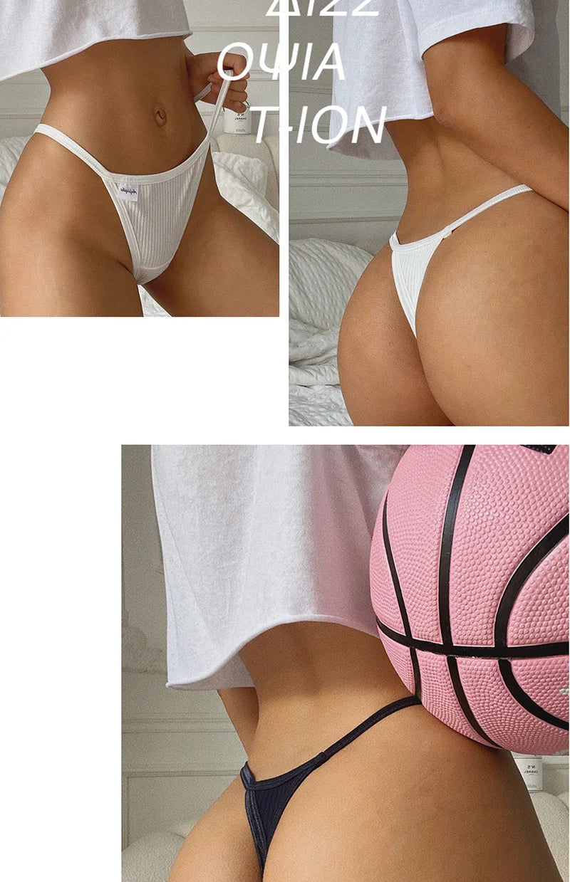 Sports Cotton Sexy Women's Panties Simple Thongs Lingerie Briefs Female Underwear G-Strings Hot T-Back Breathable Underpants