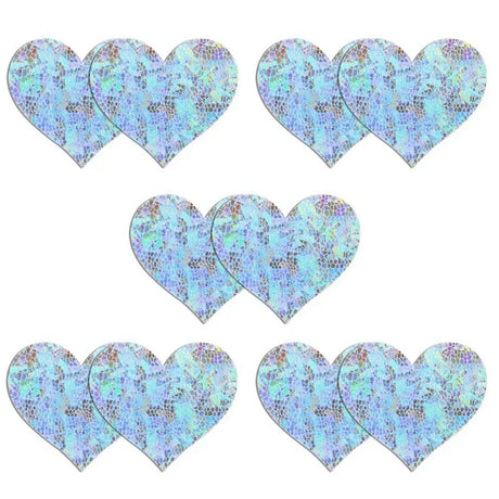 5 Pairs Glitters Pasties Nipple Covers Stickers Disposable Sticky Breast Petals for Women Rave Party Festival