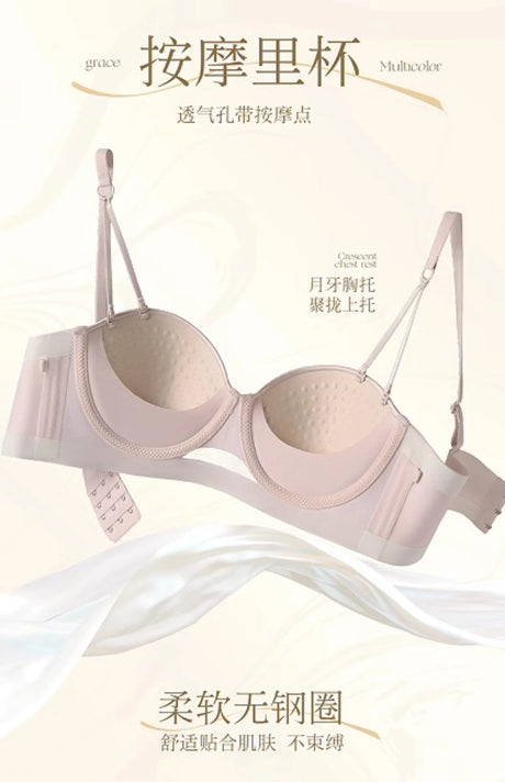 MOYISU Red Push Up Bra Set VS Style Sexy Minimizer Lingerie Wirefree Enhances Small Chest Vintage Retro Zodiac Gift Panty & Ste