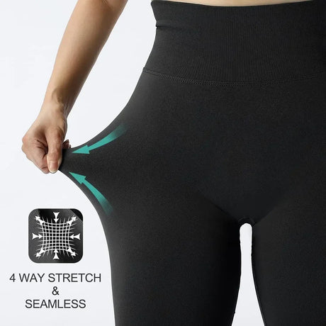 Seamless Knitted Leggings Women High Waist Sports Pants High Elastic Gym Workout Running Leggings Sexy Hip Liftting Leggings