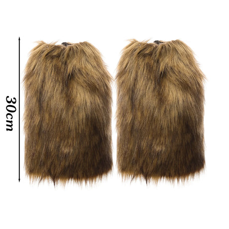 New Y2k Faux Fur Leg Warmers Spicy Girl Harajuku Winter Warm Furry Boots Cover Socks Jk Vintage Hiphop Cosplay Socks Accessories