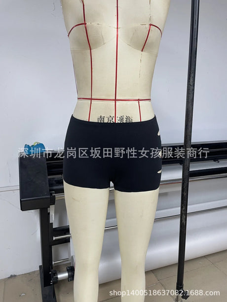 Shorts Set Hollow Out Set Sexy Style with Sleeveless Short Sleeve Summer Streetwear No Iron Finish Sexy Baddie Women Shorts