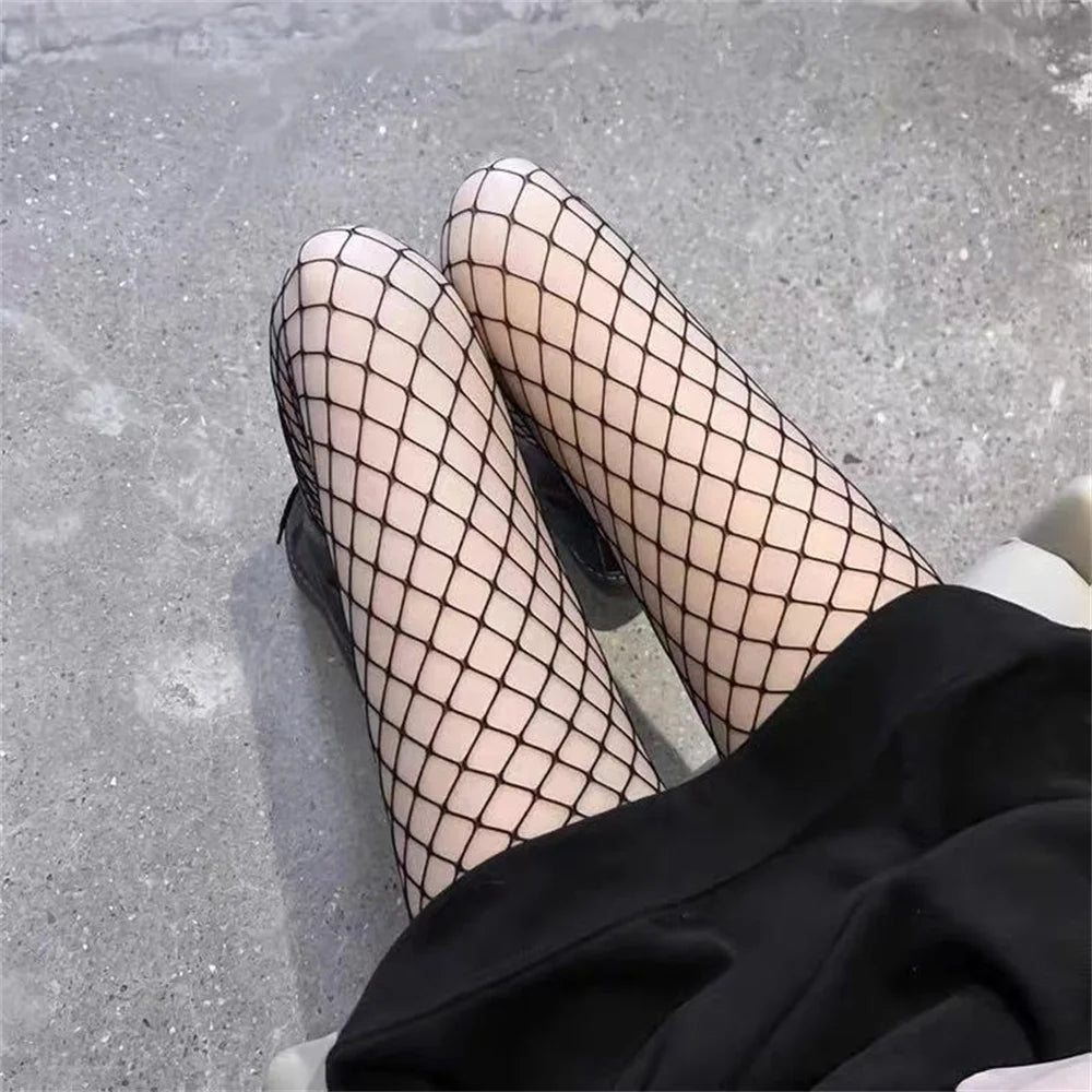 Sexy Fishnet Stockings Women's Tights Fishnet Mesh Long Nylon Tights Body Stockings Fish Net Pantyhose High Waist Hosiery