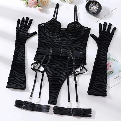 Sexy One Piece Bodysuit Glove Bandage Perspective Mesh Tight Fitting Slim Fit High Strecth Women Rompers Polychrome Fashion RAE3