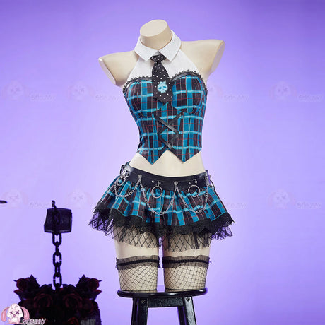 Frankie Stein Monster Cos High Cosplay Costume Anime Shirt skirt socks gloves Halloween carnival women's Gothic JK new uniform