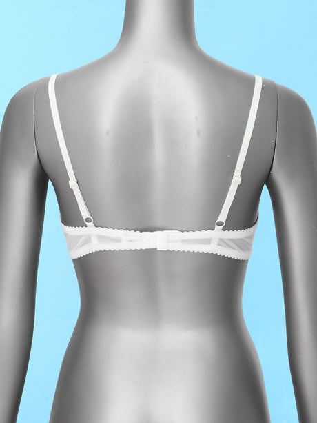 Women's Sexy Open Cup Bra Tops Sheer Floral Lace Underwire Push Up Bralette Cupless Lingerie Exposed Breast Underwear Nightwear