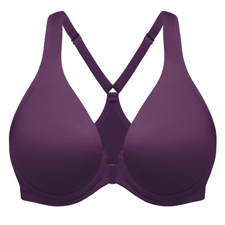 MELENECA Women's Racerback Full Coverage Front Closure Bras Plunge Unlined Seamless Underwire Bra