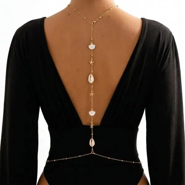 Simple Multilayer Rhinestone Back Chain Necklaces for Women Sexy Metal Shiny Crystal Bikini Waist Chain Body Chain Jewelry Gifts