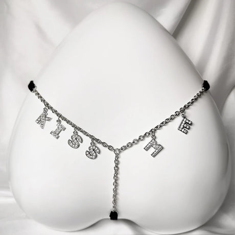 Customize Name Crystal Letters Waist Body Chain for Women Sexy Leopard Underwear Bikini Thong Body Jewelry Valentine's Day Gift
